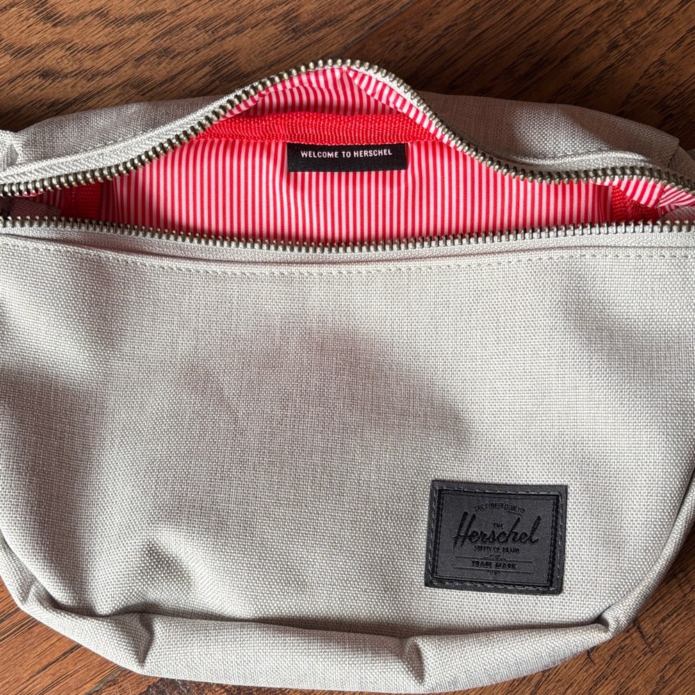 Herschel Supply Company Tan Belt Bag with Red Lining